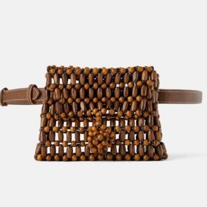 GORGEOUS NWT Zara Wood Bead Belt Bag - Funny bag